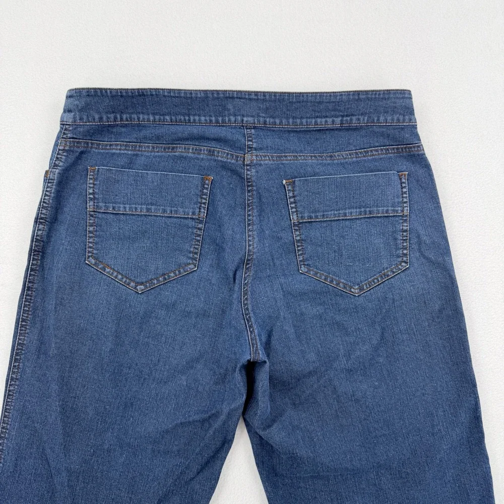 Eileen Fisher Petite Medium Wash Wide Leg Crop Jeans Blue PM Made in USA Comfy